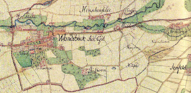 gezeichnete Karte von Wandsbek, 1790