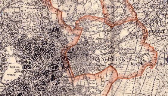 gedruckte Karte von Wandsbek, 1928